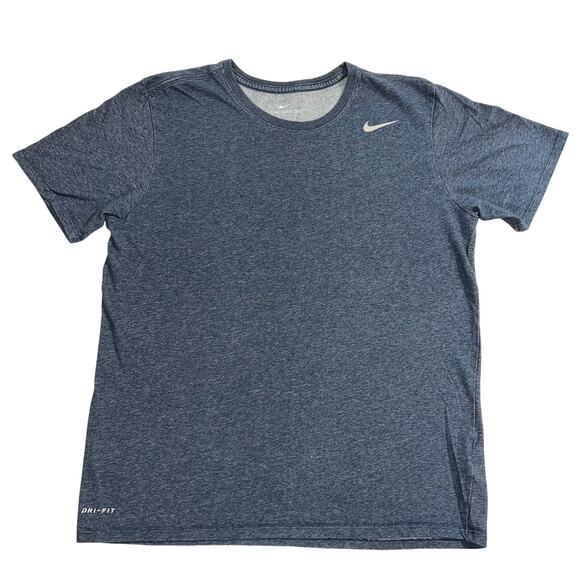 The Nike Tee Mens Dri Fit T Shirt Top Short Sleeve Moisture Wicking Blue Large - Picture 1 of 5